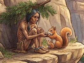 リスとマツの木