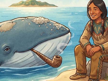 パイプをもらったクジラ