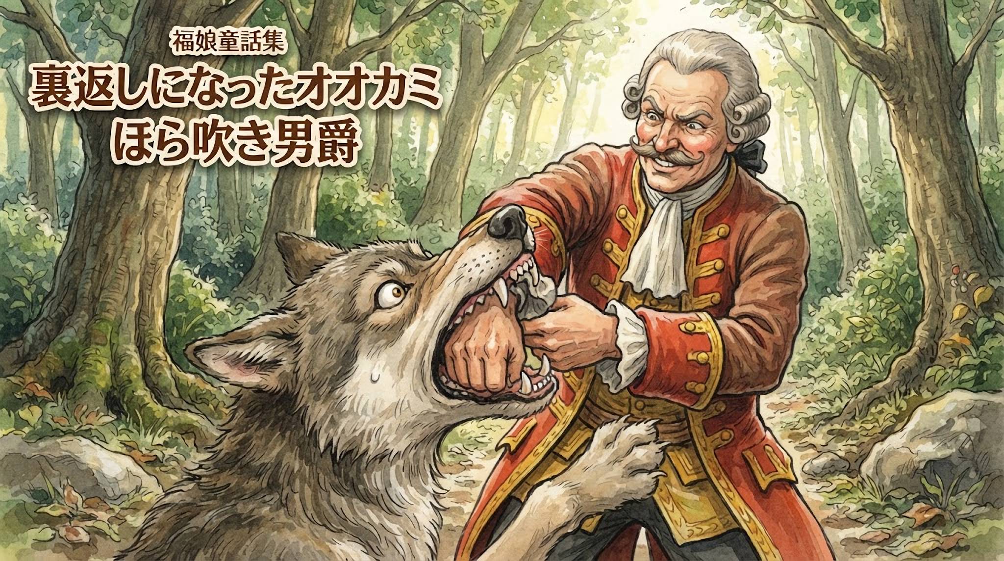 ほら吹き男爵 裏返しになったオオカミ