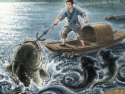 魚の精にさらわれた父親